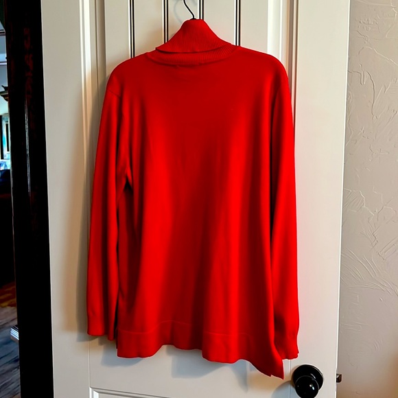 Calvin Klein Turtleneck Sweater in a Pretty Clear Red. - Picture 3 of 5